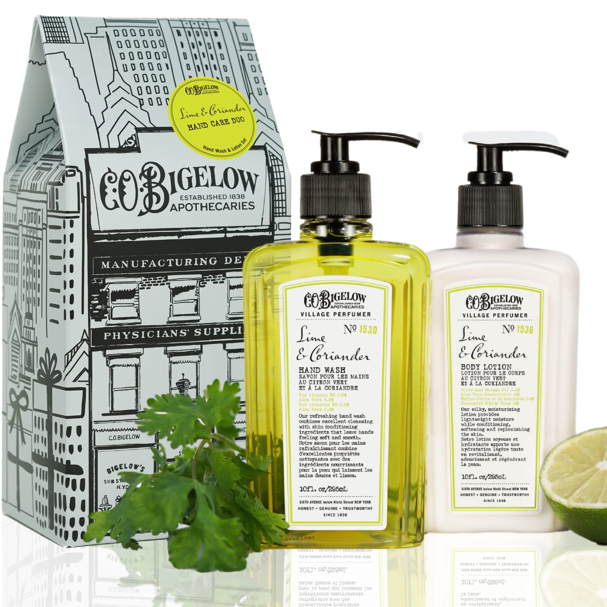 C.O. Bigelow Lime Coriander Hand Wash with aloe vera for gentle cleansing and moisture