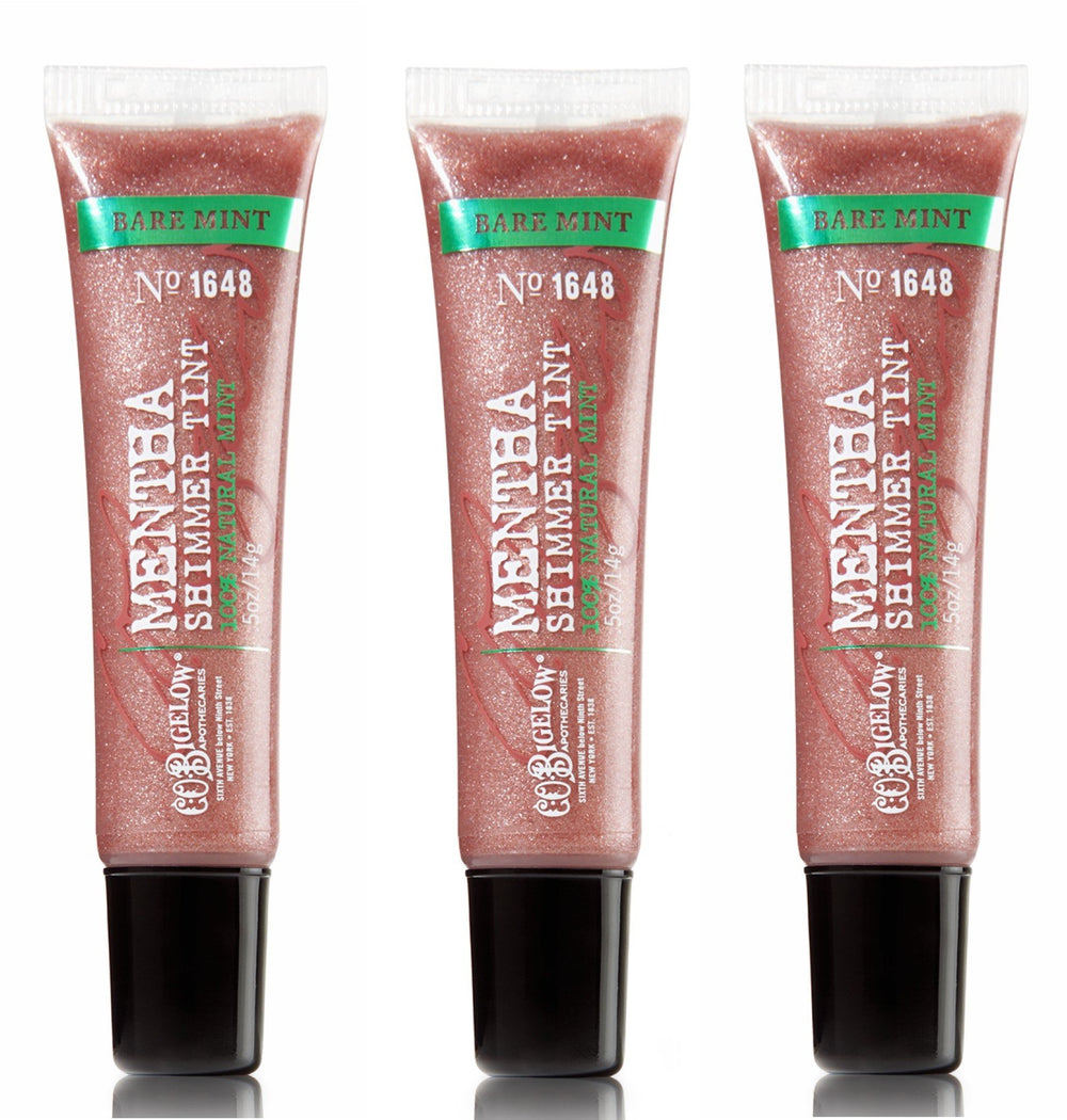 C.O. Bigelow Mentha Shimmer Tint Bare Mint 3-pack for a minty shimmer lip look