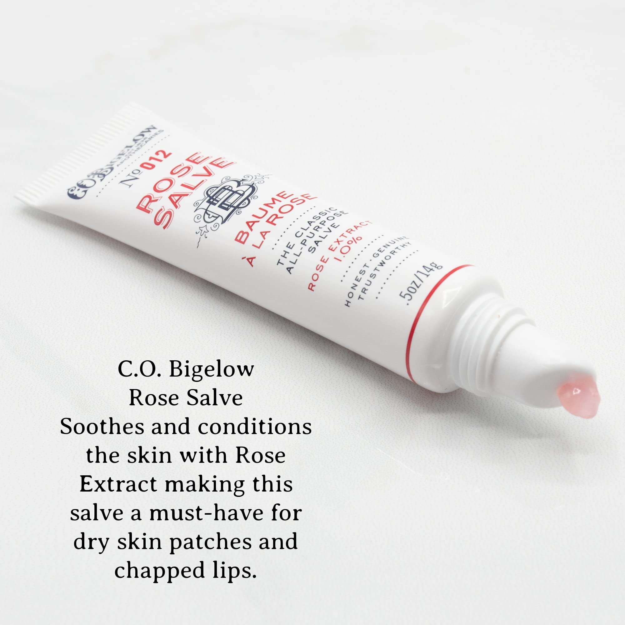 C.O. Bigelow Rose Salve Tubes in bag for quick moisture on the go.