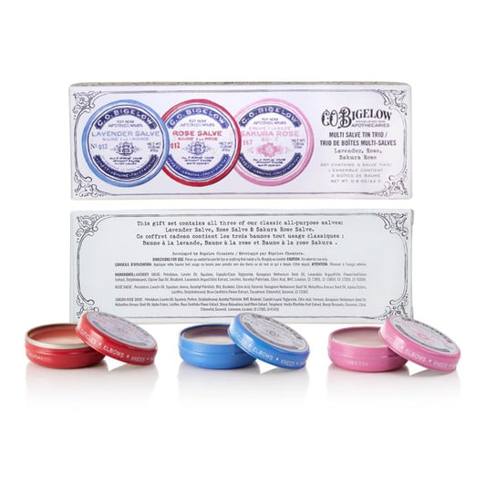 C.O. Bigelow lavender salve tin provides calming moisture for lips and cuticles.
