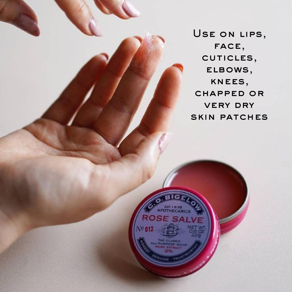 C.O. Bigelow Sakura Rose salve tin for soothing lips with a gentle rose fragrance.