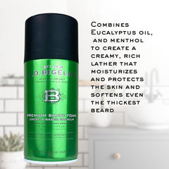 Creamy C.O. Bigelow foam soothes and hydrates skin after shaving.