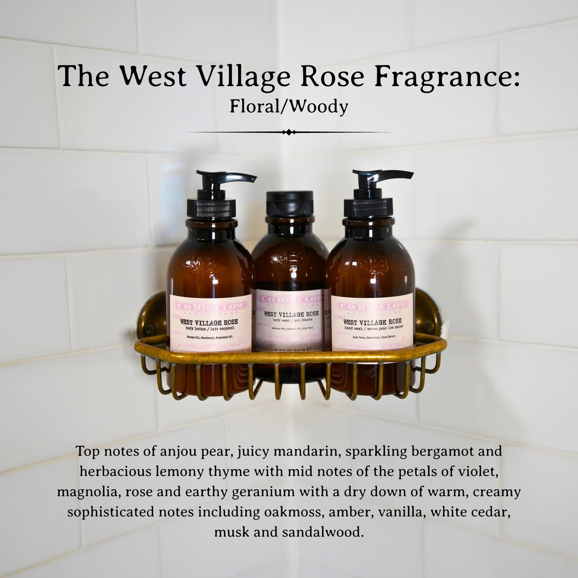 C.O. Bigelow West Village Rose at sink setup for kitchen or bath