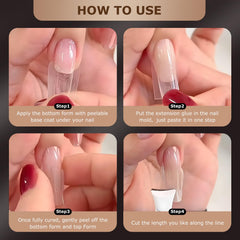 C12rtive crystal-clear nail form surface supports accurate alignment during application