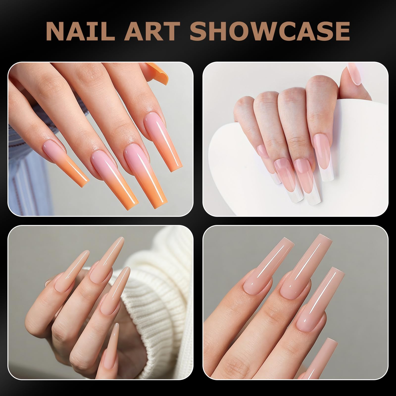 C12rtive long-square forms displayed for professional or DIY nail artistry