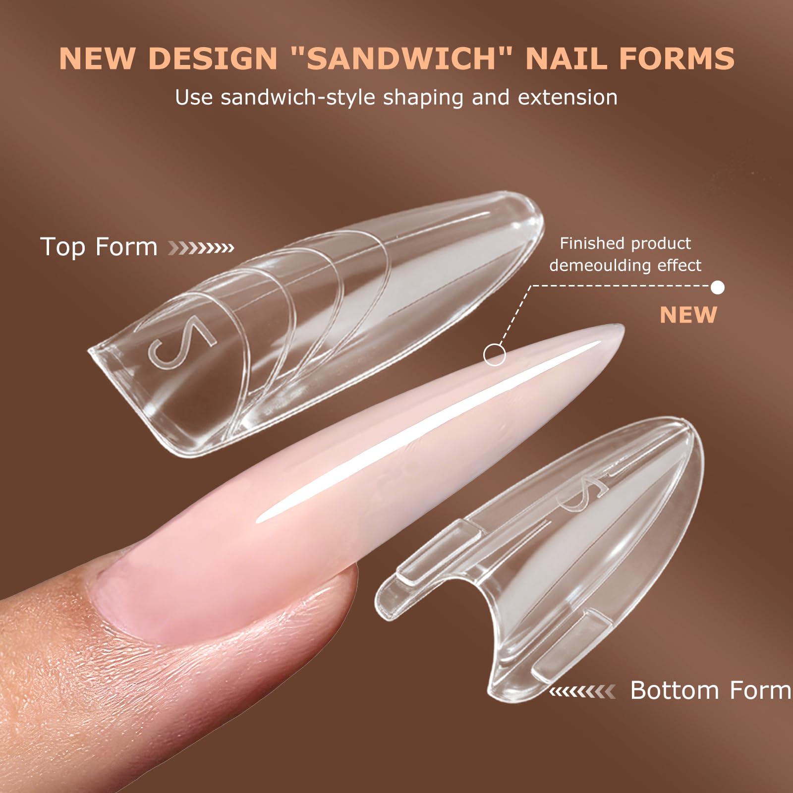 C12rtive sandwich nail form bottom view highlights secure fit and easy demolding