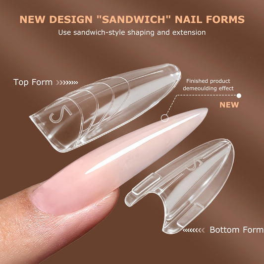 C12rtive sandwich nail form bottom view highlights secure fit and easy demolding