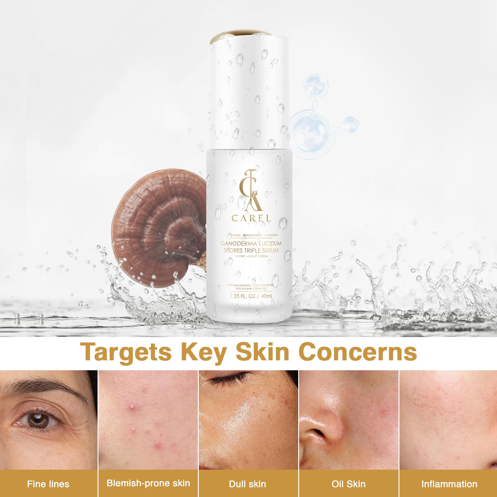 CA CAREL Face Serum dropper application enabling precise, even coverage