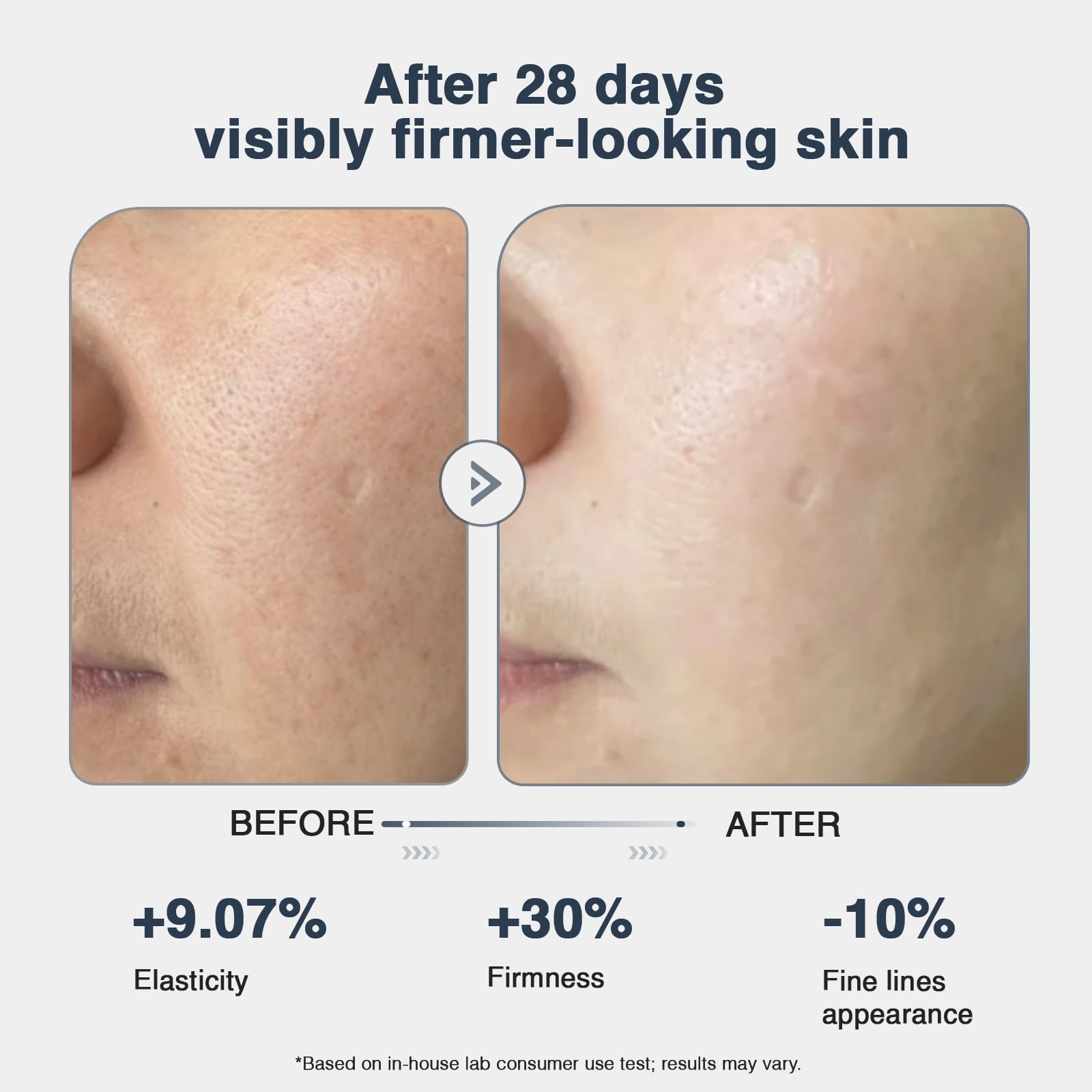CA CAREL Peptides Collagen Firming Cream texture swatch demonstrates smooth absorption.
