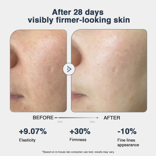 CA CAREL Peptides Collagen Firming Cream texture swatch demonstrates smooth absorption.