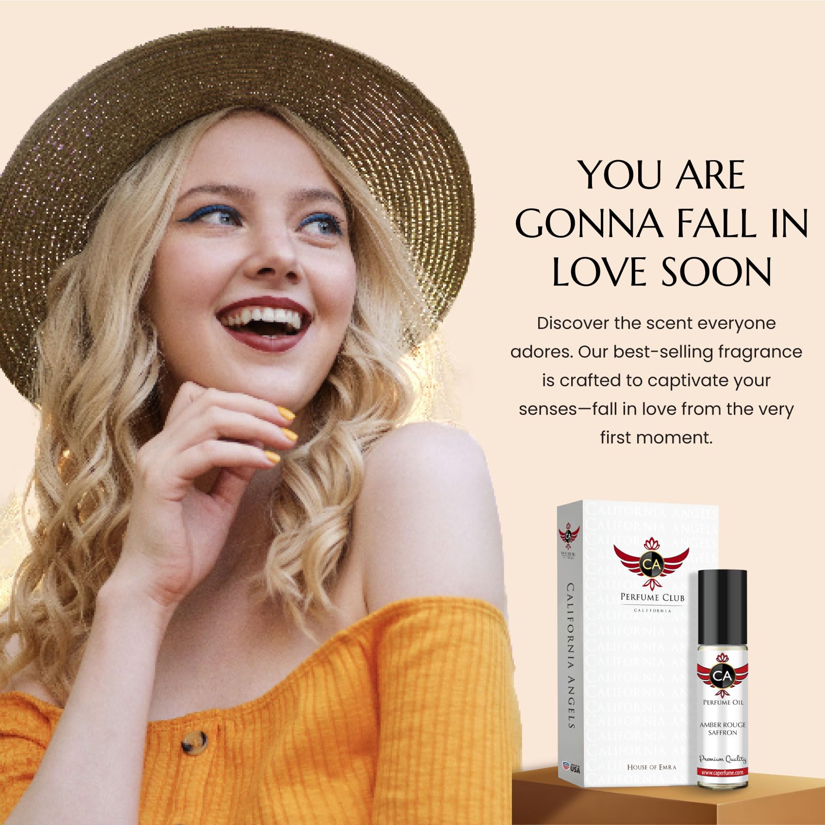 Amber-tinted liquid hints at warmth and sophistication.