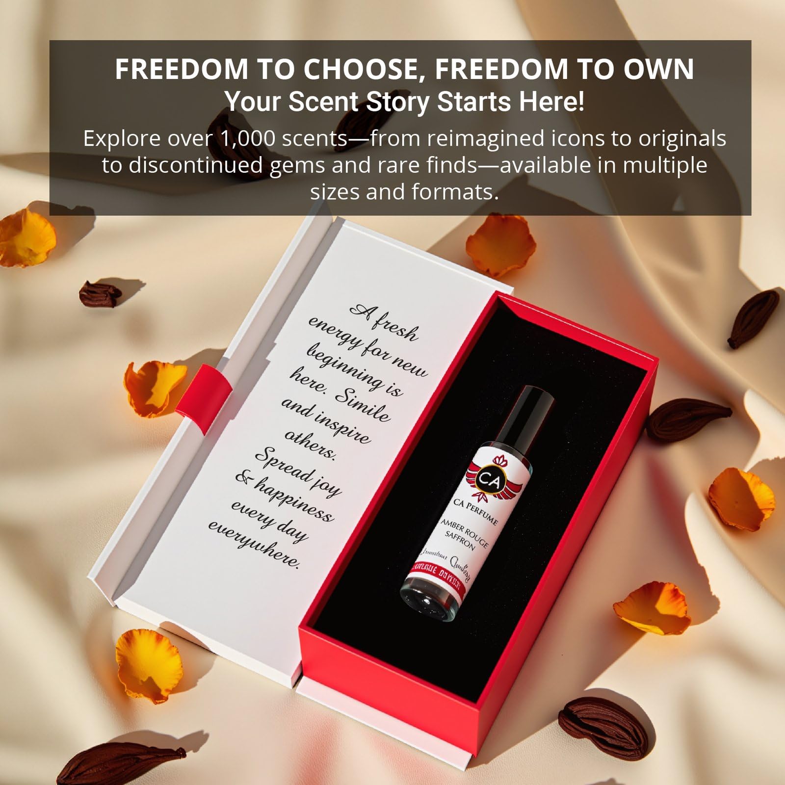 CA Perfume Impression packaging close-up highlighting vegan and cruelty-free branding.