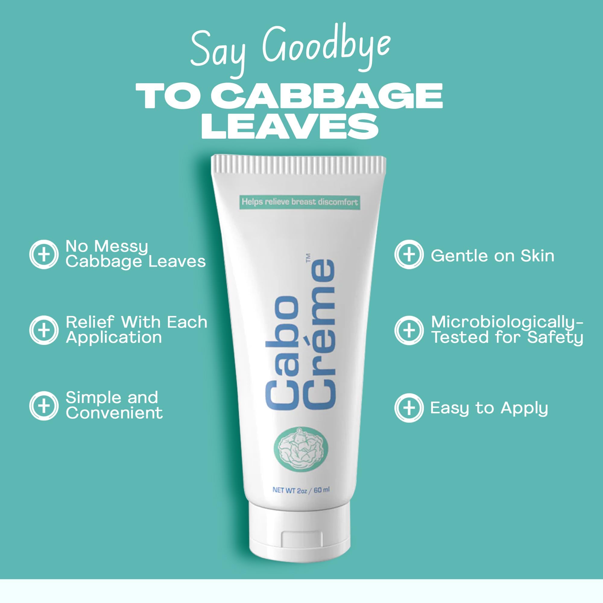 Cabocreme cabbage extract close-up highlights natural cooling relief potential.