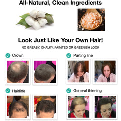 Caboki color-match Salt and Pepper swatch blends with existing hair color.