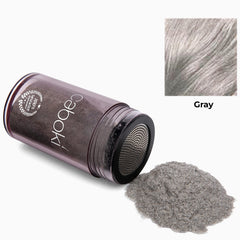 Caboki fiber powder dispense enables quick coverage on thinning areas.