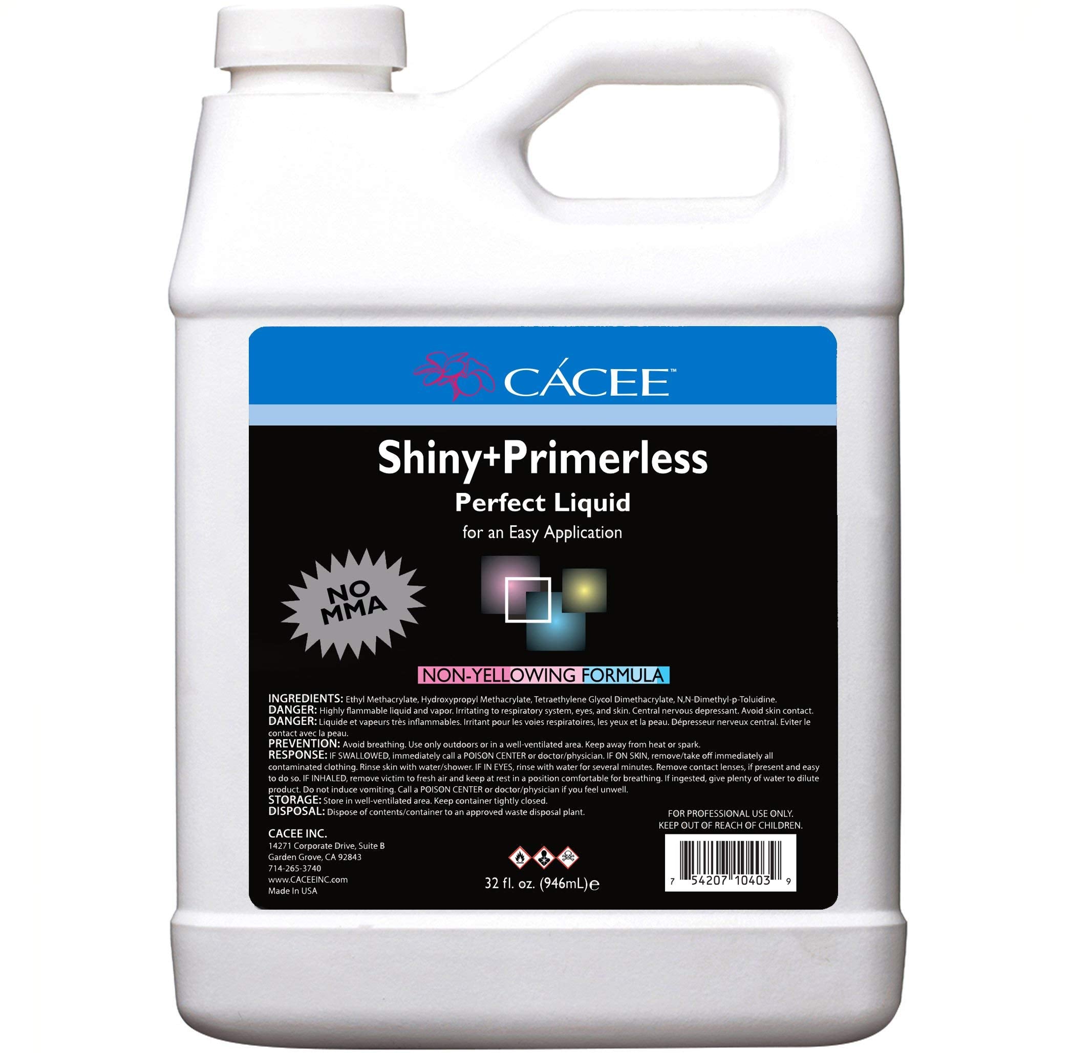Cacee Shiny primerless liquid 32oz bottle for strong, primer-free nail adhesion
