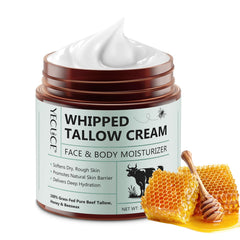 Cacukn whipped beef tallow face jar showing luxurious texture for hydration