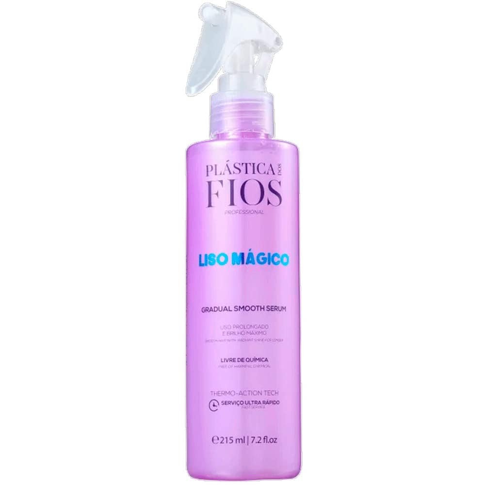 CADIVEU Liso Magico Smooth Serum bottle pour highlights long-lasting smoothness and shine