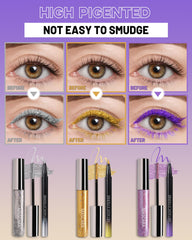 Caedelfly gold glitter mascara packaging highlights a premium finish.