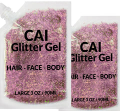 CAI BEAUTY NYC face glitter with moon and stars in rose, two-pack, for a festival look