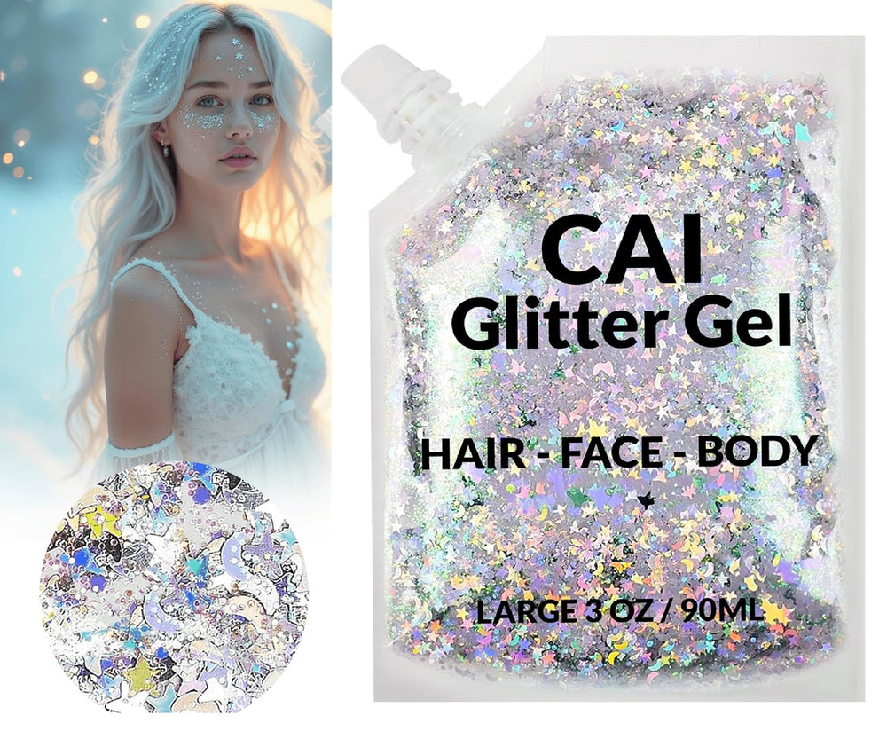 CAI BEAUTY NYC glitter freckles style in rose for dramatic makeup