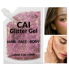 CAI BEAUTY NYC hair glitter application in rose for instant sparkle