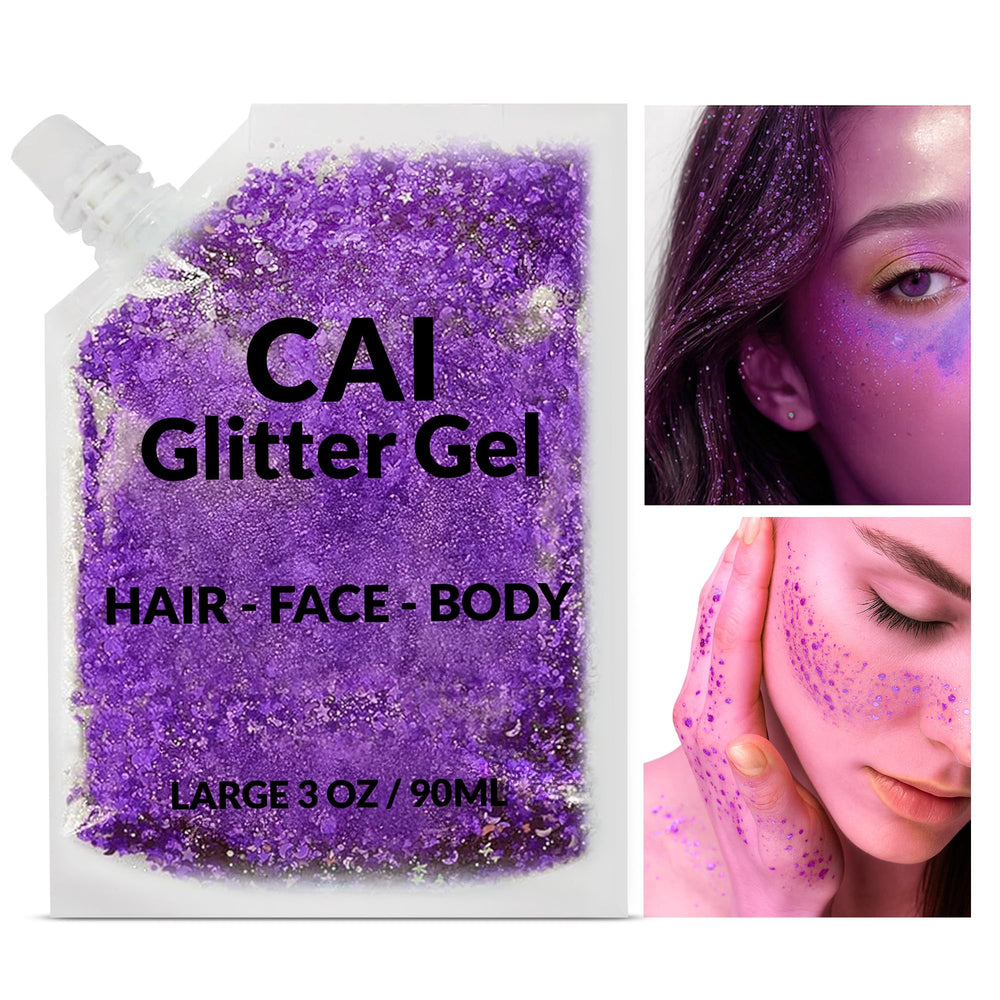 CAI BEAUTY NYC hair glitter gel easy-apply sparkle with wash-off formula