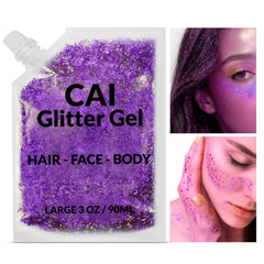 CAI BEAUTY NYC hair glitter gel easy-apply sparkle with wash-off formula