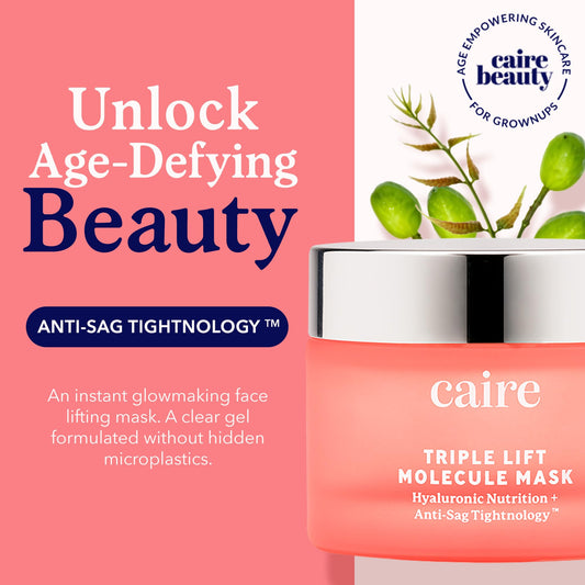 Caire Beauty hyaluronic acid gel mask neck chest usage highlights all-over rejuvenation