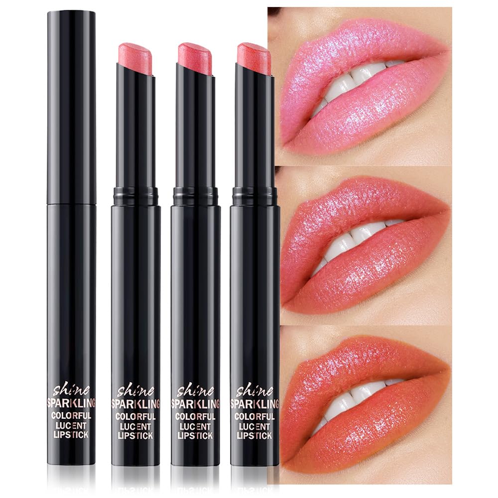 CAKAILA 3Pcs pink nude orange metallic lipstick pack for versatile color options and bold shimmer.