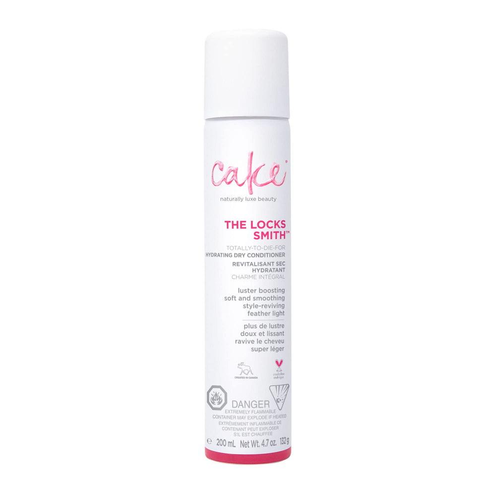 Cake Beauty Cake Locks Smith Dry Conditioner Spray front view for quick, refreshed shine.