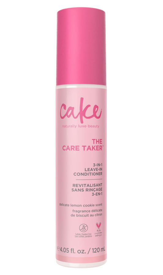 Cake Beauty The Care Taker leave-in bottle showcases moisturizing formula for detangling and softness.