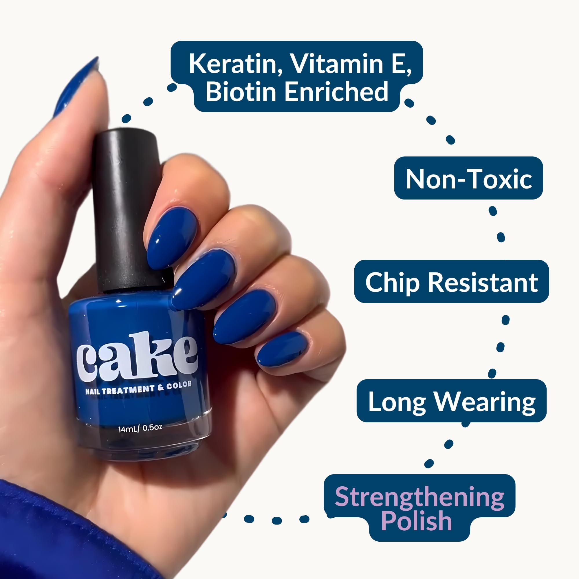 CAKE Nail Anchor Down brush applies polish for a smooth, even coat and quick dry.