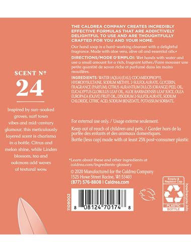 Caldrea Tangelo Palm Frond refill pour demonstrating easy, mess-free topping