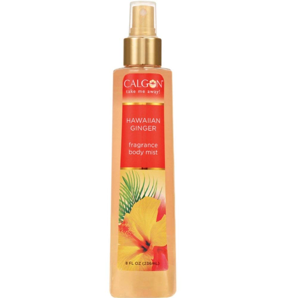 Calgon Hawaiian Ginger body mist bottle, 8 oz, ideal for daily refreshing.