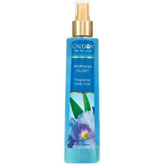 Calgon Morning Glory spray on wrists and neck for a refreshing, light fragrance.