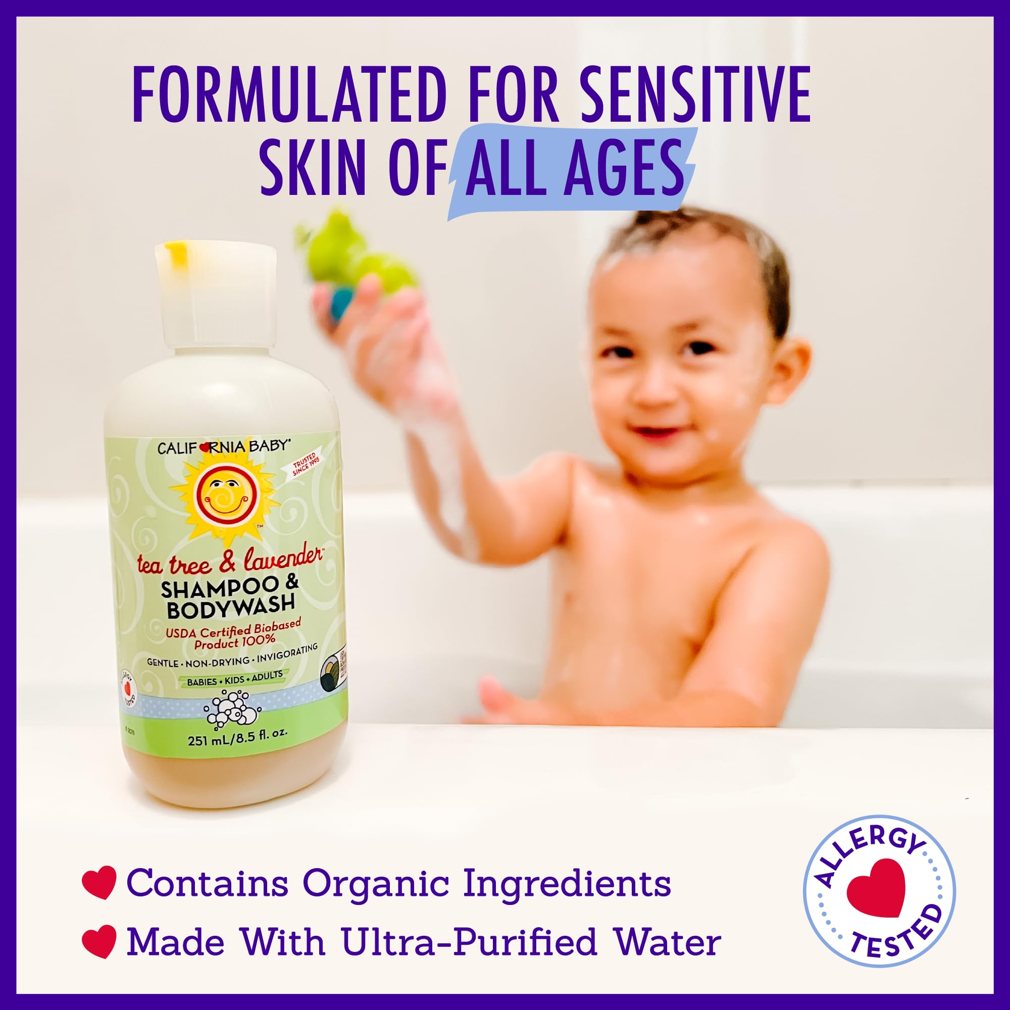 California Baby is allergy-tested and free from common allergens.