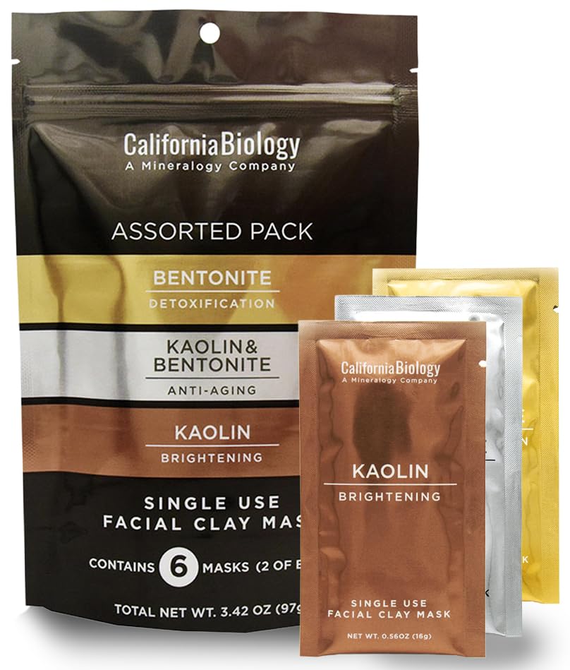 California Biology clay mask variety pack front view for versatile weekly skincare routine