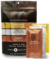 California Biology clay mask variety pack front view for versatile weekly skincare routine