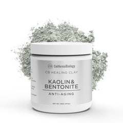 California Biology kaolin-calcium bentonite face clay in jar for deep cleansing