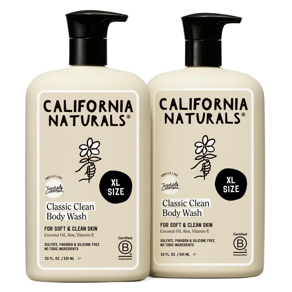 California Naturals Classic Clean bottle close-up showing gentle daily cleanser for all skin types.