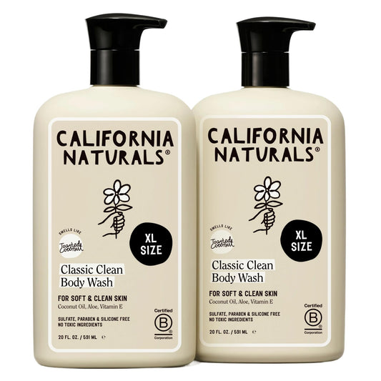 California Naturals Classic Clean bottle close-up showing gentle daily cleanser for all skin types.