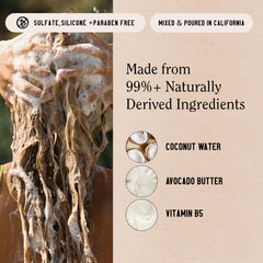 California Naturals conditioner shows mango seed butter as a rich hydrator for frizz control.
