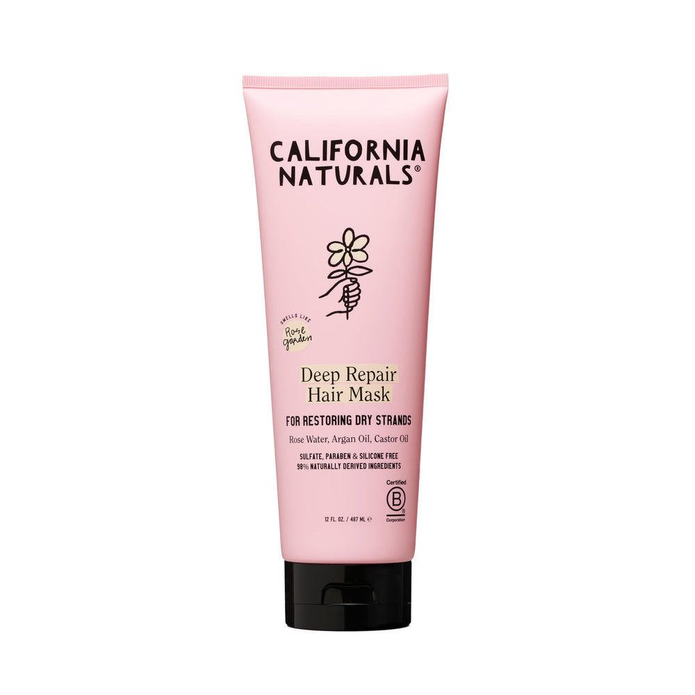California Naturals Deep Repair Hair Mask jar closeup showing creamy hydration for soft, shiny hair.