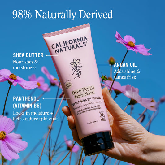 Texture swirl highlights rich shea butter and argan oil for strengthened, frizz-controlled strands.