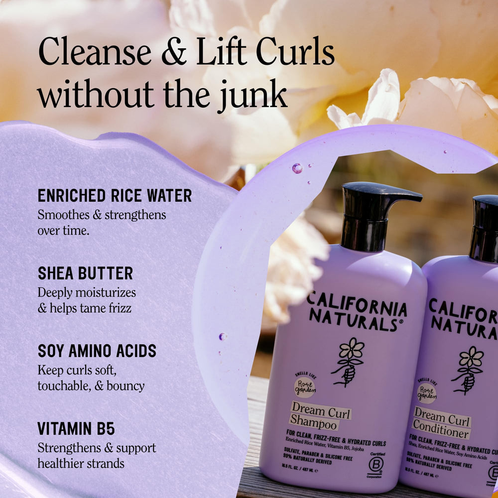 California Naturals Dream Curl bottle label with vegan, cruelty-free, color-safe claims