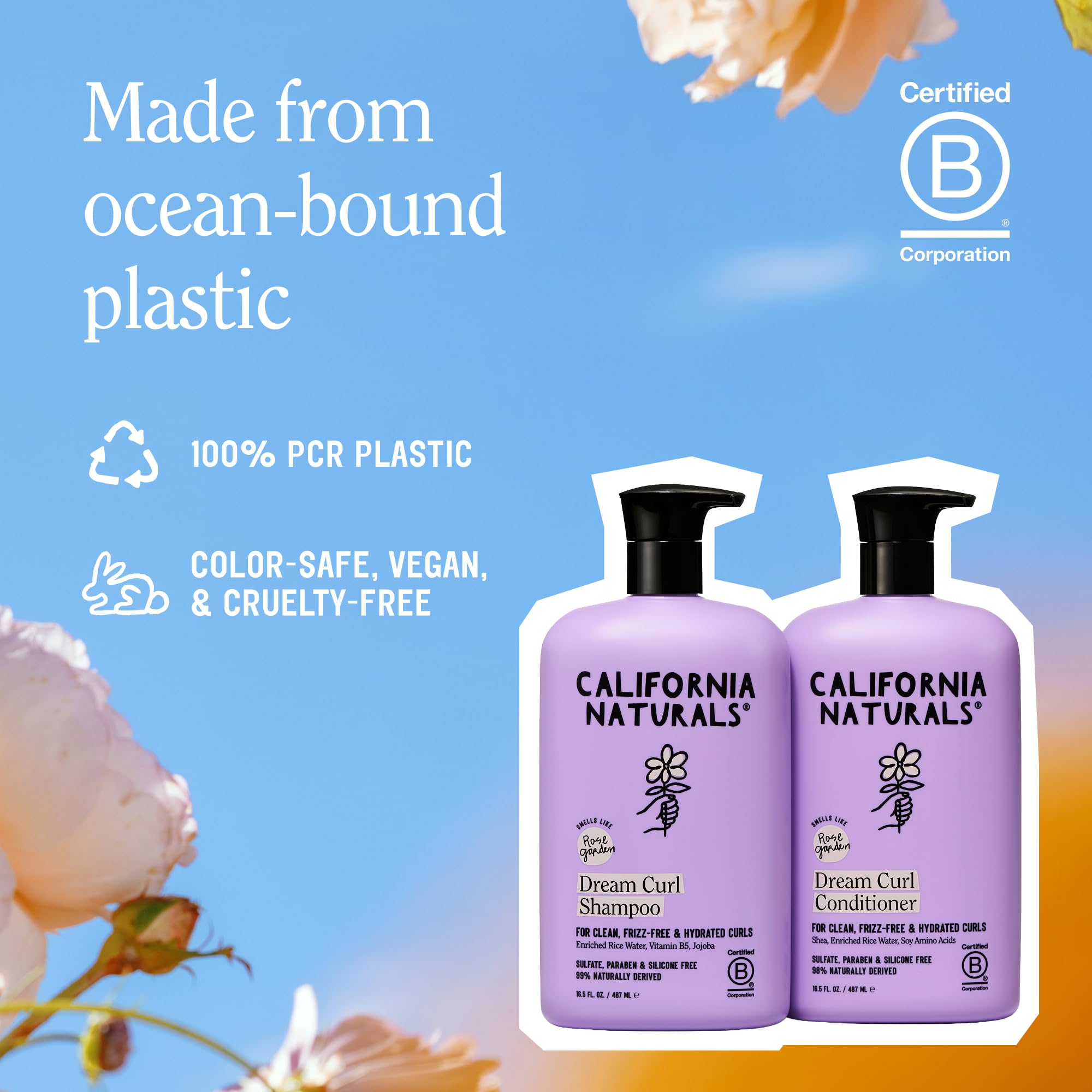 California Naturals Dream Curl conditioner in use detangling damp hair
