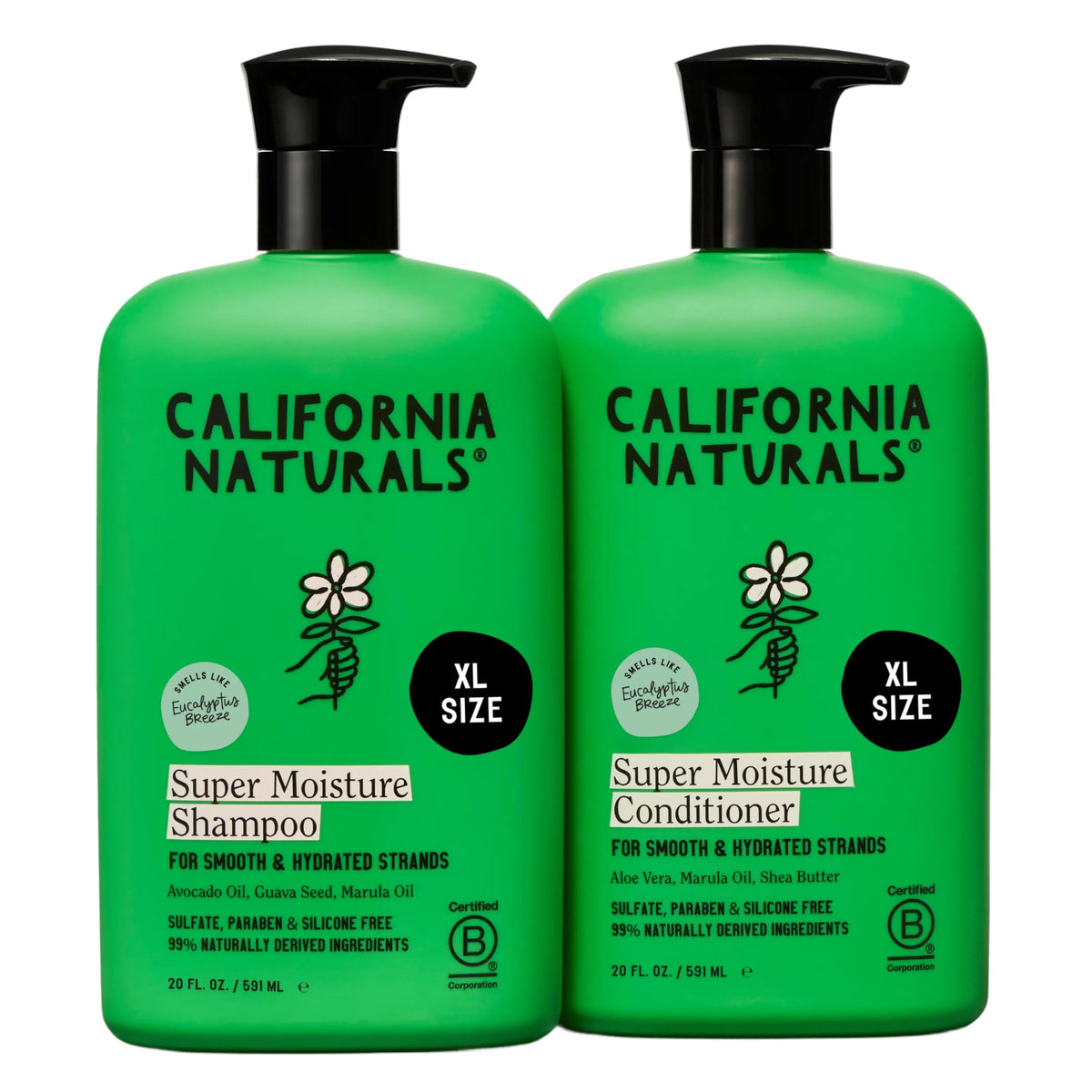 California Naturals Eucalyptus Breeze shampoo bottle for refreshing, hydrating wash.