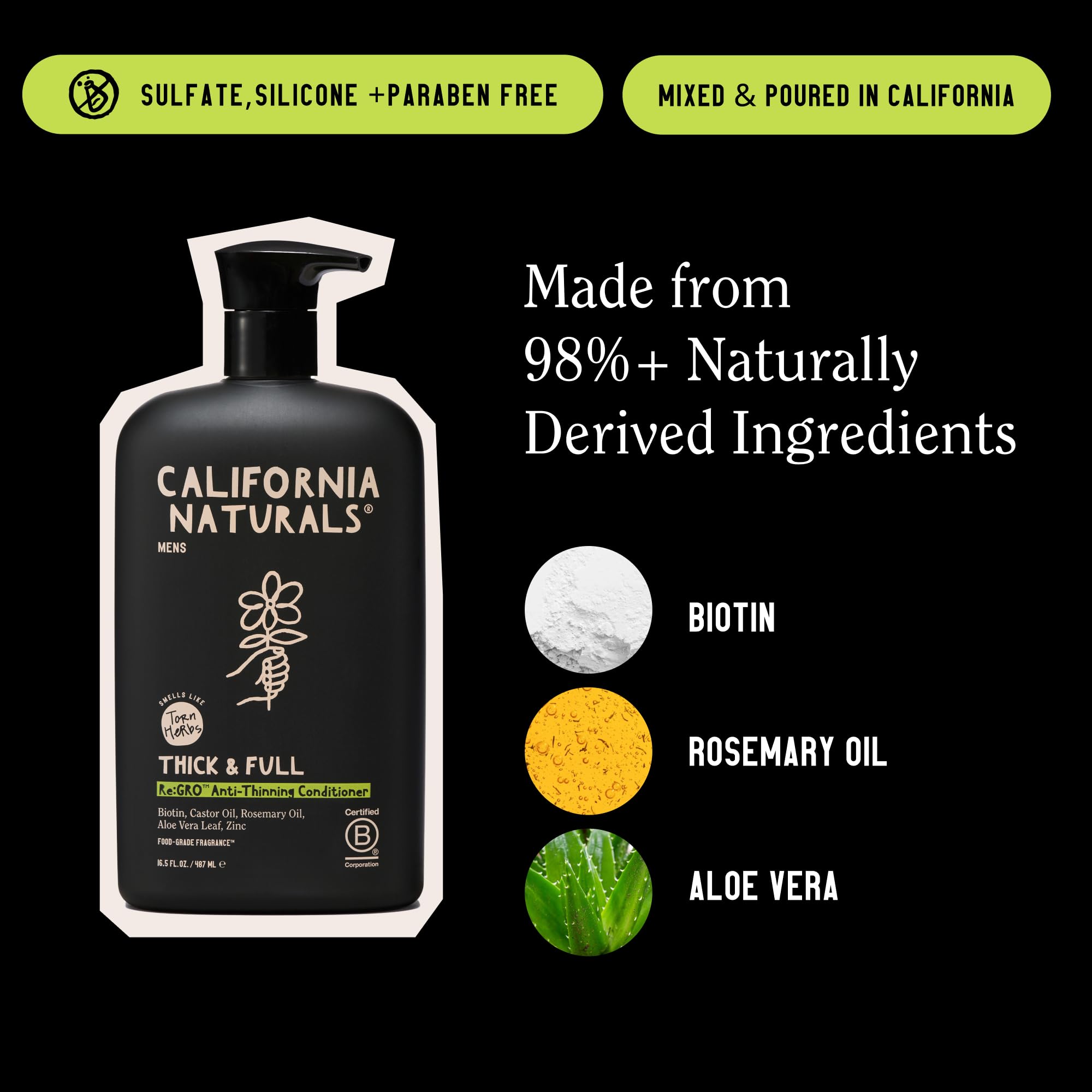 California Naturals Re:GRO texture on hand reveals rich moisture without weighing hair