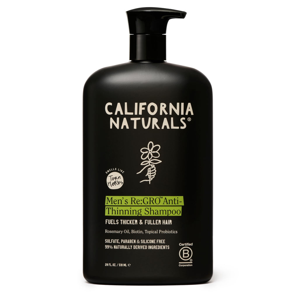California Naturals Re:GRO shampoo bottle with rosemary scent for scalp refresh.